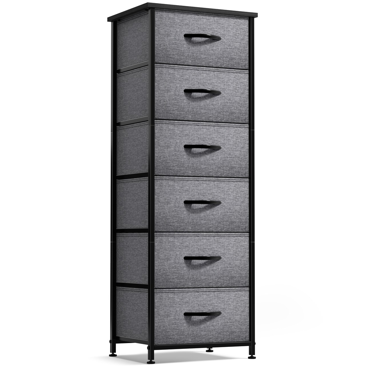 Sorbus 6 Drawers Tall Dresser with Steel Frame, Wood Top & Easy Pull Foldable Fabric Bins